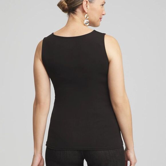 Chicos Contour Cotton™ Square Neck Tank xxl black NWT in packaging - Picture 3 of 8
